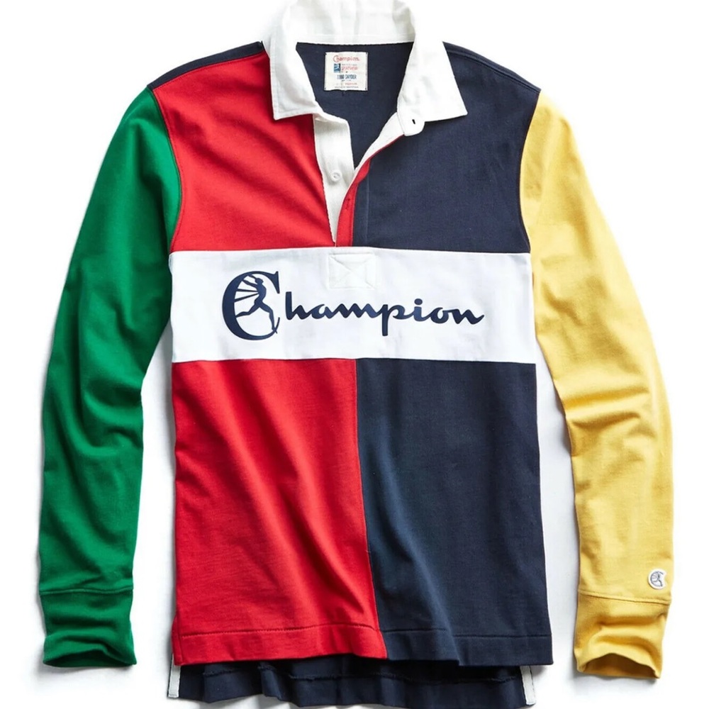 RARE Todd Snyder + Champion Men's Slim Fit Colorblock Rugby